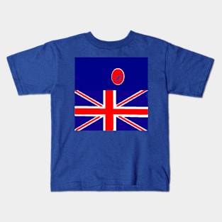 Sporty UK Design on Blue Background Kids T-Shirt